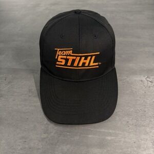STIHL Chainsaw Snapback Hat Black Orange Trucker Cap Power Tool Work Farm Chore‎